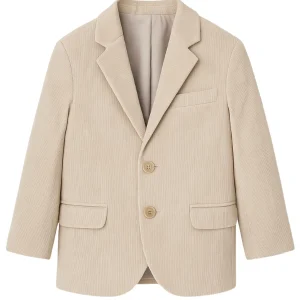 Blazer Para Niño Beige Corduroy