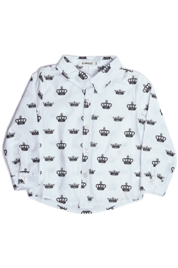 Conjunto para Niño Camisa Blanca con Coronas y Pantalón Jeans. - Imagen 3