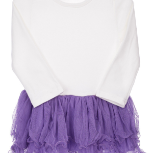 Vestido para Niña Blanco y Tutú Morado