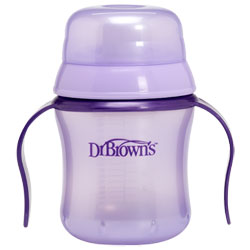 DR. BROWN’S Taza Educativa 6m+ Boquilla Silicona 180ml. Morado