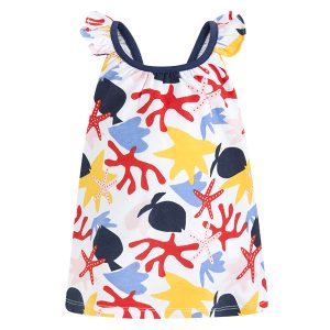 VESTIDO PUNTO ESTAMPADO NIÑA ARRECIFE DE CORAL