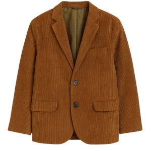 Blazer Para Niño Marron Corduroy