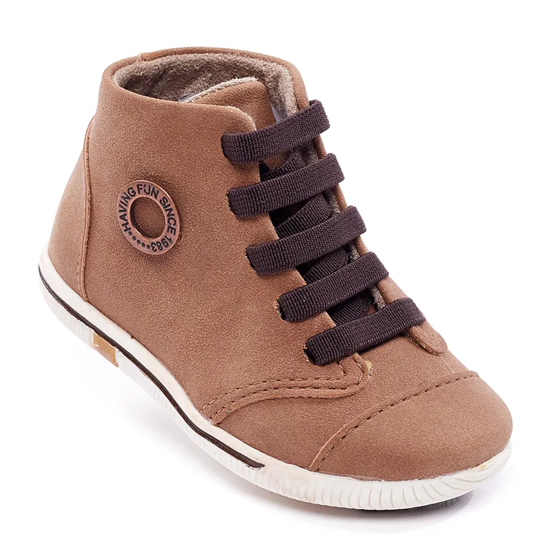 Zapatillas para Bebé Niño Tipo botas con Pasadores Marrones