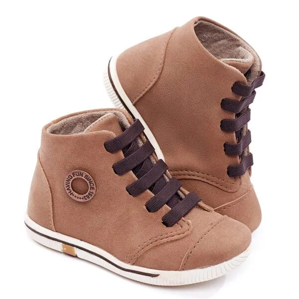 Zapatillas para Bebé Niño Tipo botas con Pasadores Marrones - Imagen 3