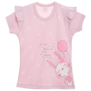Camiseta para Niña Palo Rosa con Coneja