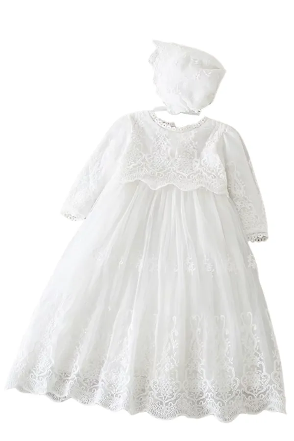 Vestido de BAUTIZO para Bebé Niña – Emperatriz Blanco | Ceremonia Religiosa - Imagen 3