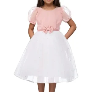 Vestido para Niña Blanco Nude de Fiesta Perla