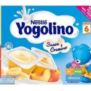 NESTLE Yogolino Suave y Cremoso Postre Lácteo Plátano y Melocotón 6x60g.